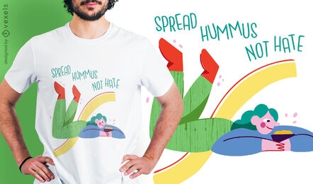 Design engraçado de t-shirt de homus vegan
