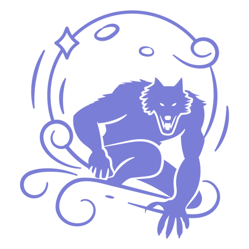 Werewolf moon icon PNG Design