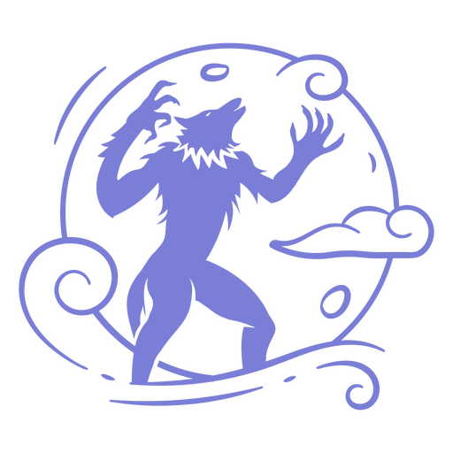 Werewolf howling at the moon PNG Design