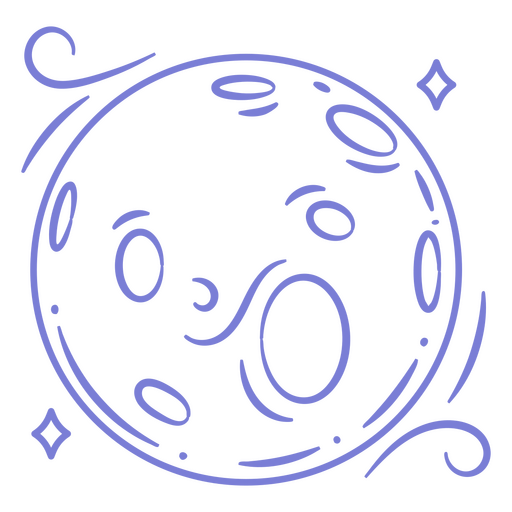 Icono de luna decorativa Diseño PNG