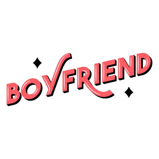 Boyfriend retro glossy sign PNG Design