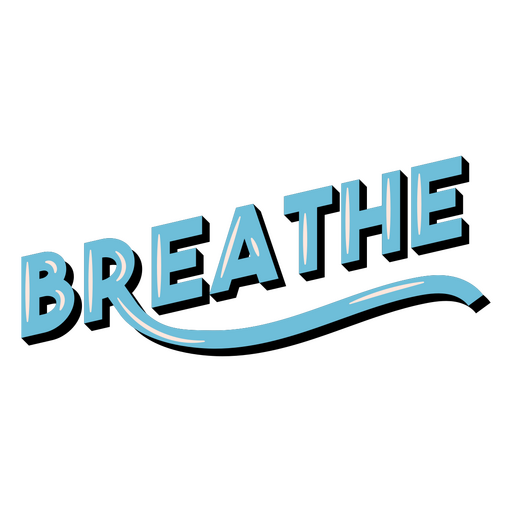 Breathe word glossy sign PNG Design