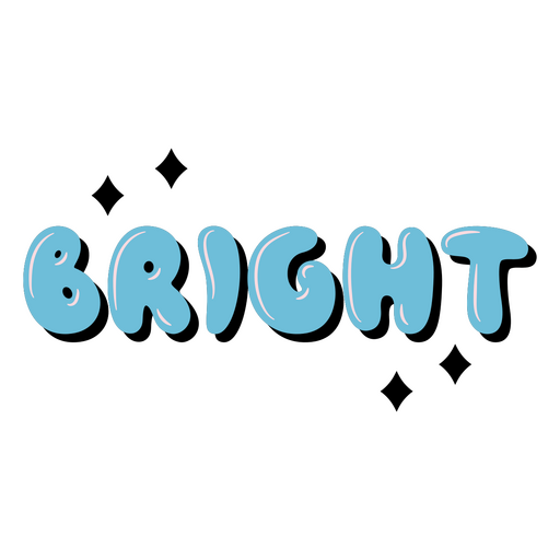 Bright word glossy sign PNG Design