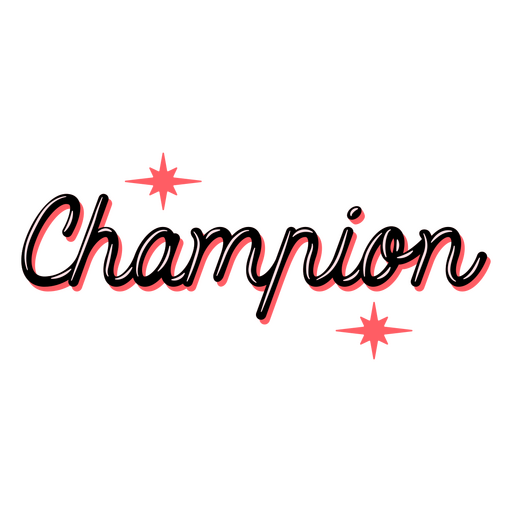 Glänzendes Zeichen des Champion-Zitats PNG-Design