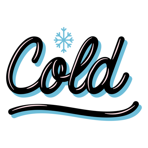 Winter cold cursive sign PNG Design