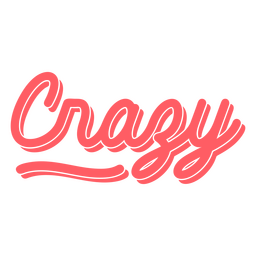 Signo de recorte de palabra loca Diseño PNG