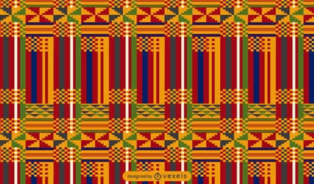 Desenho de padrão kente em tecido colorido