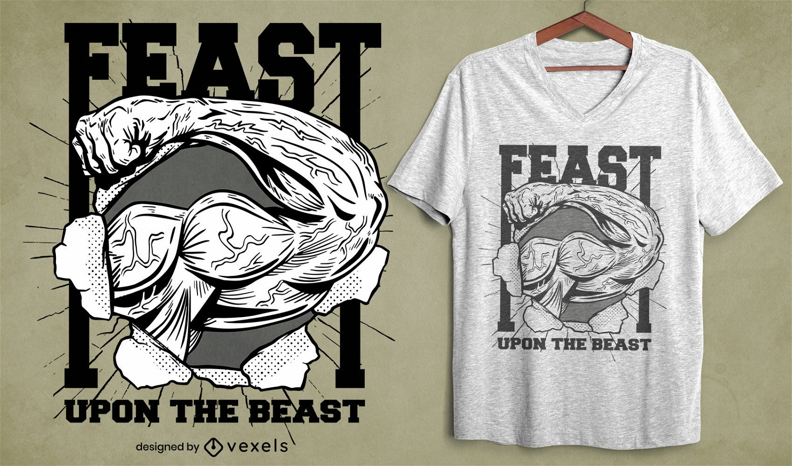 Design de t-shirt de treino Feast