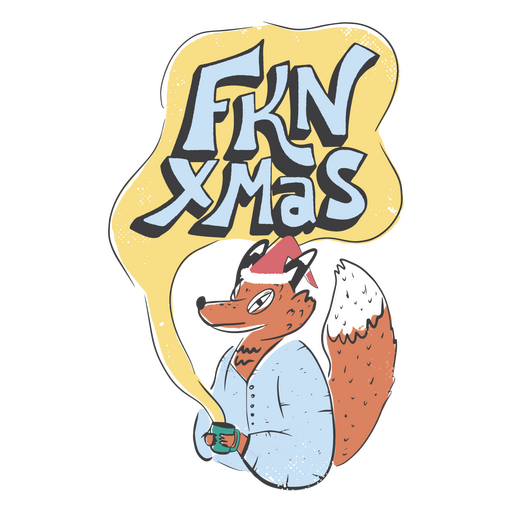 Xmas animal quote badge PNG Design