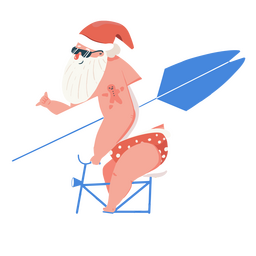 Personaje navideño de verano de Santa Claus. Diseño PNG