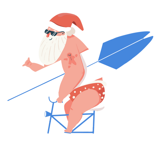 Personaje navideño de verano de Santa Claus. Diseño PNG