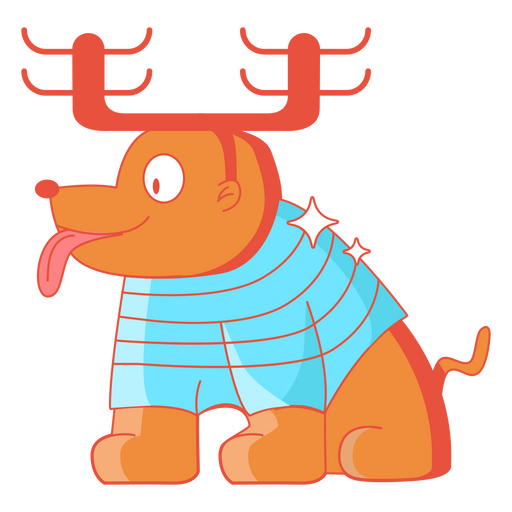 Perro de reno de dibujos animados de navidad Diseño PNG