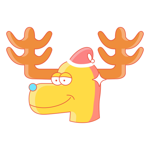Christmas cartoon reindeer PNG Design