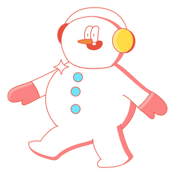 Christmas cartoon snowman PNG Design