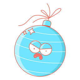 Ornamento de raiva de desenho animado de natal Desenho PNG