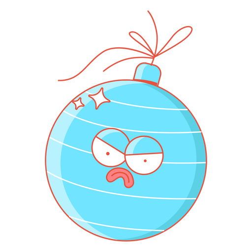 Ornamento de raiva de desenho animado de natal