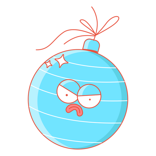 Ornamento de raiva de desenho animado de natal Desenho PNG