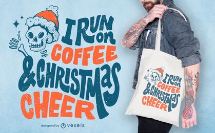 Anti christmas holiday skeleton tote bag design