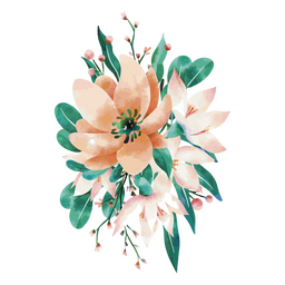 Floral bouquet textured PNG Design Transparent PNG