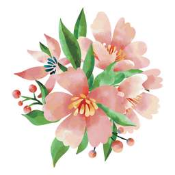 Strukturierter Blumenstrauß aus rosa Blumen PNG-Design
