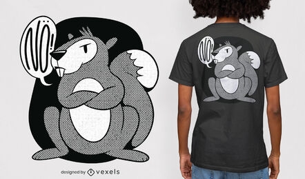 Design de t-shirt de esquilo mal-humorado