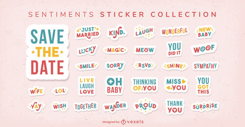Adorable sticker quotes collection
