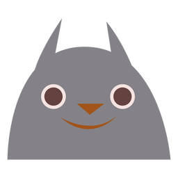 Cara plana de gato cinza