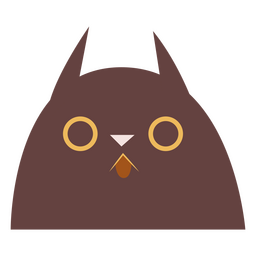 Flaches Gesicht der braunen Katze PNG-Design