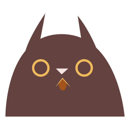 Brown cat flat face PNG Design