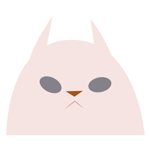 Cara plana de gato branco Desenho PNG