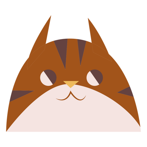 Flaches Gesicht der getigerten Katze PNG-Design