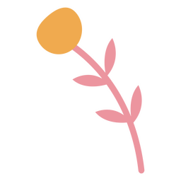 Flor minimalista inclinada a la izquierda. Diseño PNG