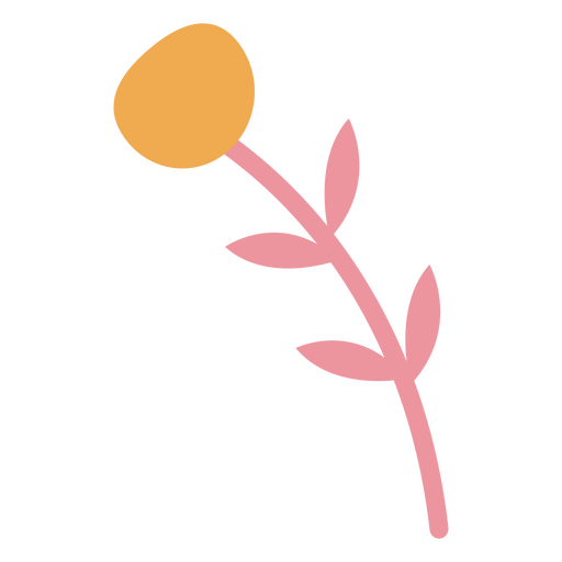 Minimalistische Blume nach links geneigt PNG-Design