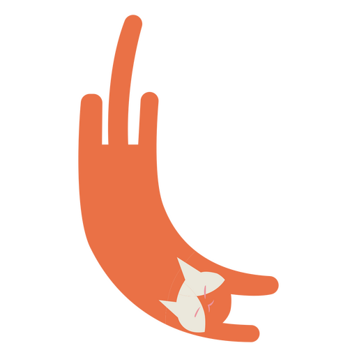 Orange cat minimalist icon PNG Design