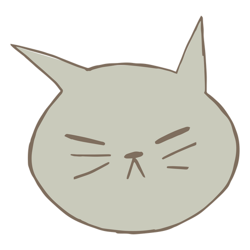 Gray doodle angry cat PNG Design