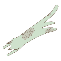 Grüne Gekritzel-Katzenausdehnung PNG-Design