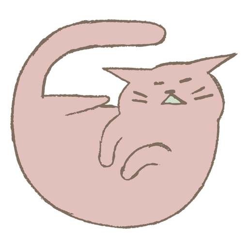 Gato garabato rosa Diseño PNG