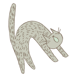 Rabisco de gato bocejando Transparent PNG