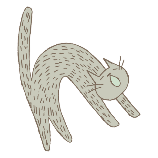 Rabisco de gato bocejando Desenho PNG
