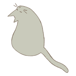 Gato cinza rabisco sentado Transparent PNG