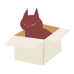 Cat flat in a box PNG Design