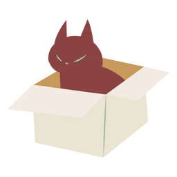 Gato plano em uma caixa Transparent PNG