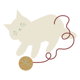 Gato blanco jugando plano