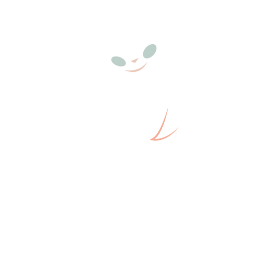 Gato branco minimalista acenando Desenho PNG