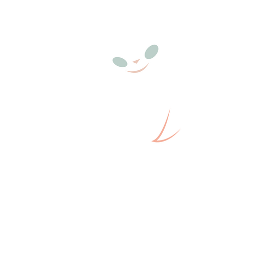 Minimalistische weiße Katze winkt PNG-Design