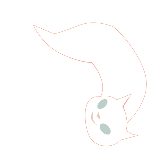 Arte de línea de gato simple Diseño PNG