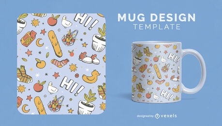 Home elements doodle mug template