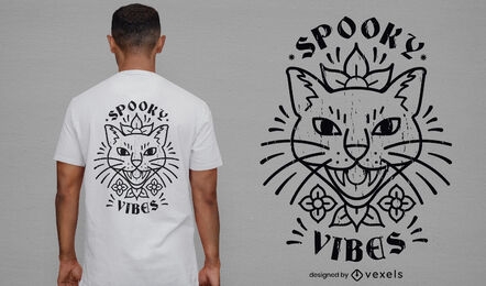 Cool spooky cat t-shirt design