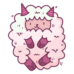Sheep cute pink PNG Design