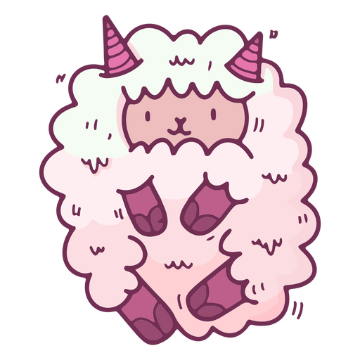 Sheep cute pink PNG Design